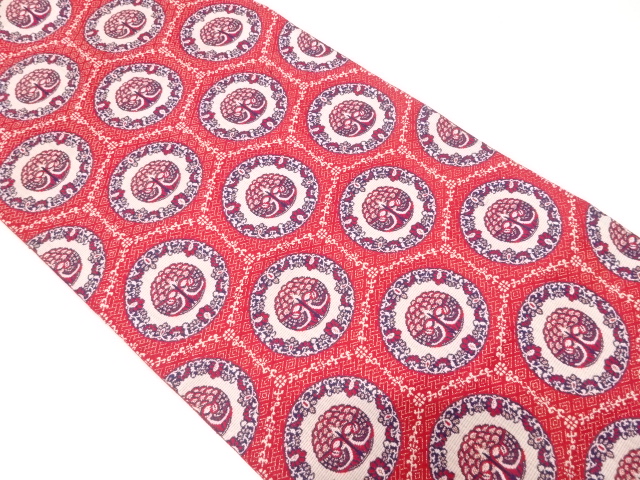JAPANESE NAGOYA OBI / WOVEN FLOWER & BIRD